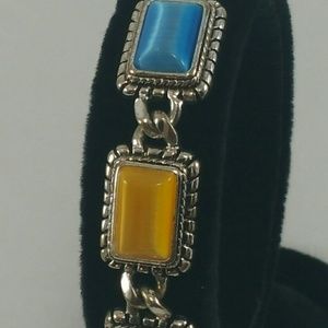 Silver Plate Gemstone Bracelet